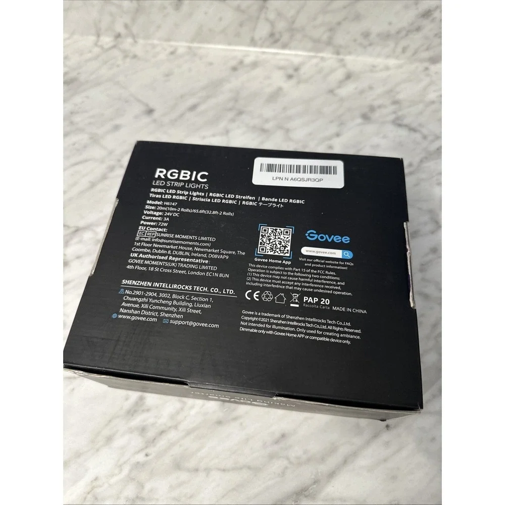 Govee RGBIC LED Strip Lights, 65.6ft WiFi Colorful Lighting  LED Model‎ H6147